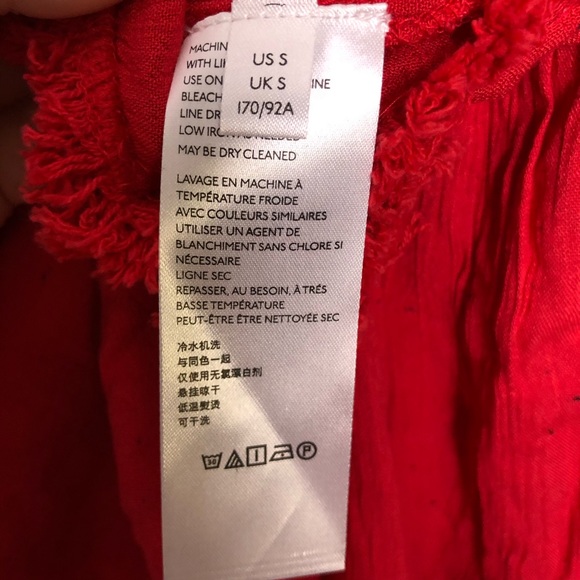 Free People Cyprus Ave Red Embroidered Top Small - Picture 7 of 8